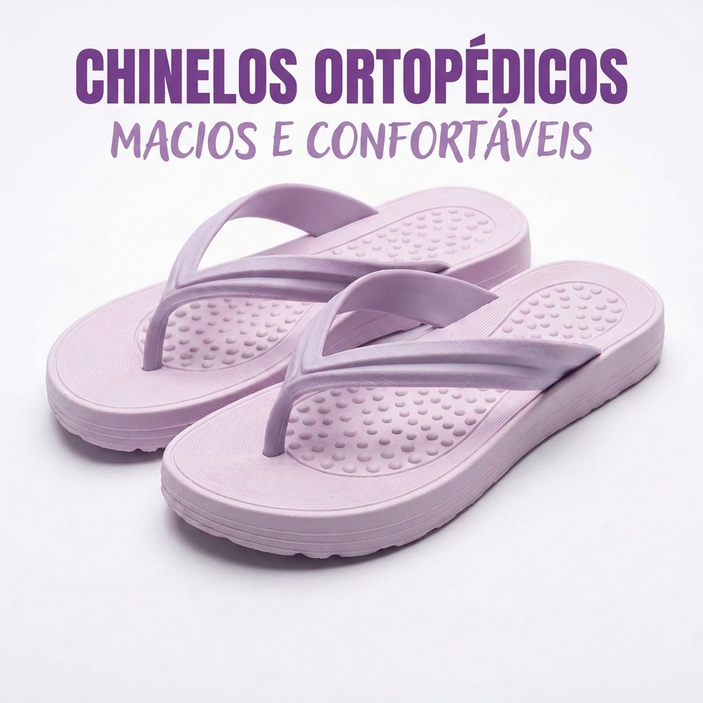 Chinelo Feminino Ortopédico Macio Para Idosos Confortável Antiderrapante Palmilha Anatômica Casa Praia Verão