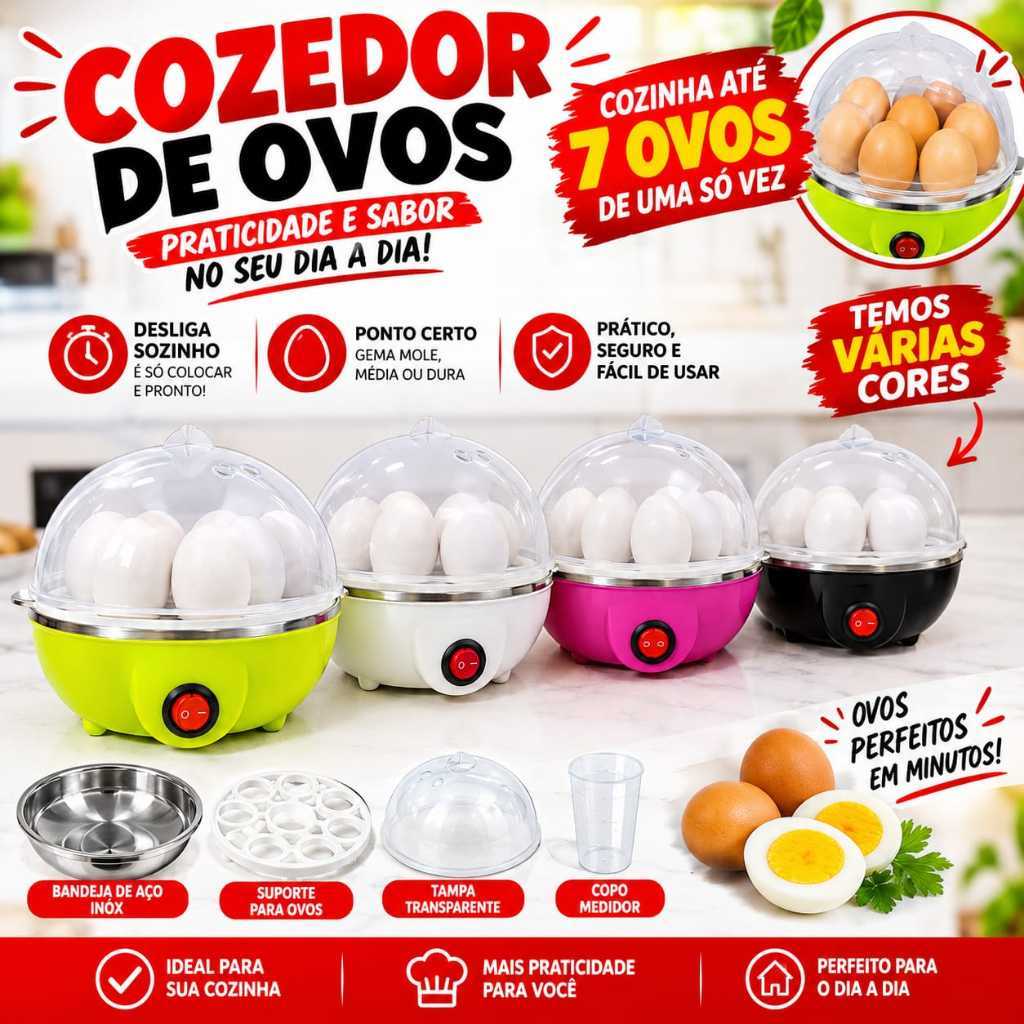 Cozedor De Ovos Portátil Elétrico Cozinha A Vapor 110v/220v