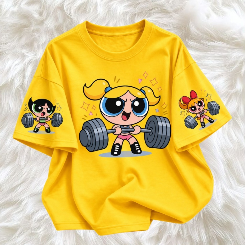 Camiseta Meninas Poderosas Fitness Cores Variadas Moda Feminina Adulta 100% Algodão Premium Estilosa Confortável