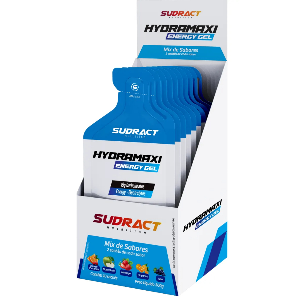 Hydramaxi Gel Sudract Nutrition Mix de Sabores Display com 10 Sachês