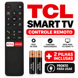 Controle Remoto Compatível Smart Tv Android Netflix Tcl 4k Led Qled Sem Microfone Le-7410 SKY9071