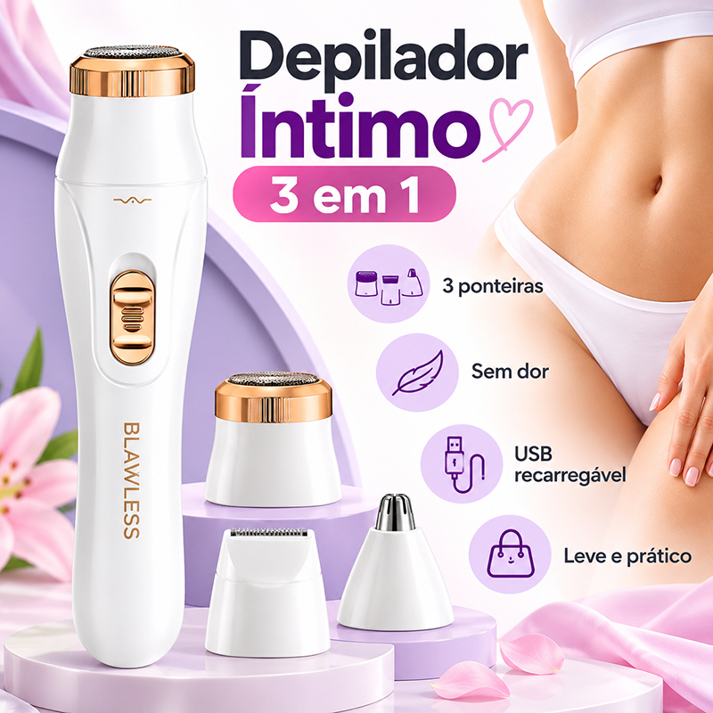 Depiladora 3 em 1 Recarregável - Aparador de Pelos, Design Íntimo e Corporal-M1