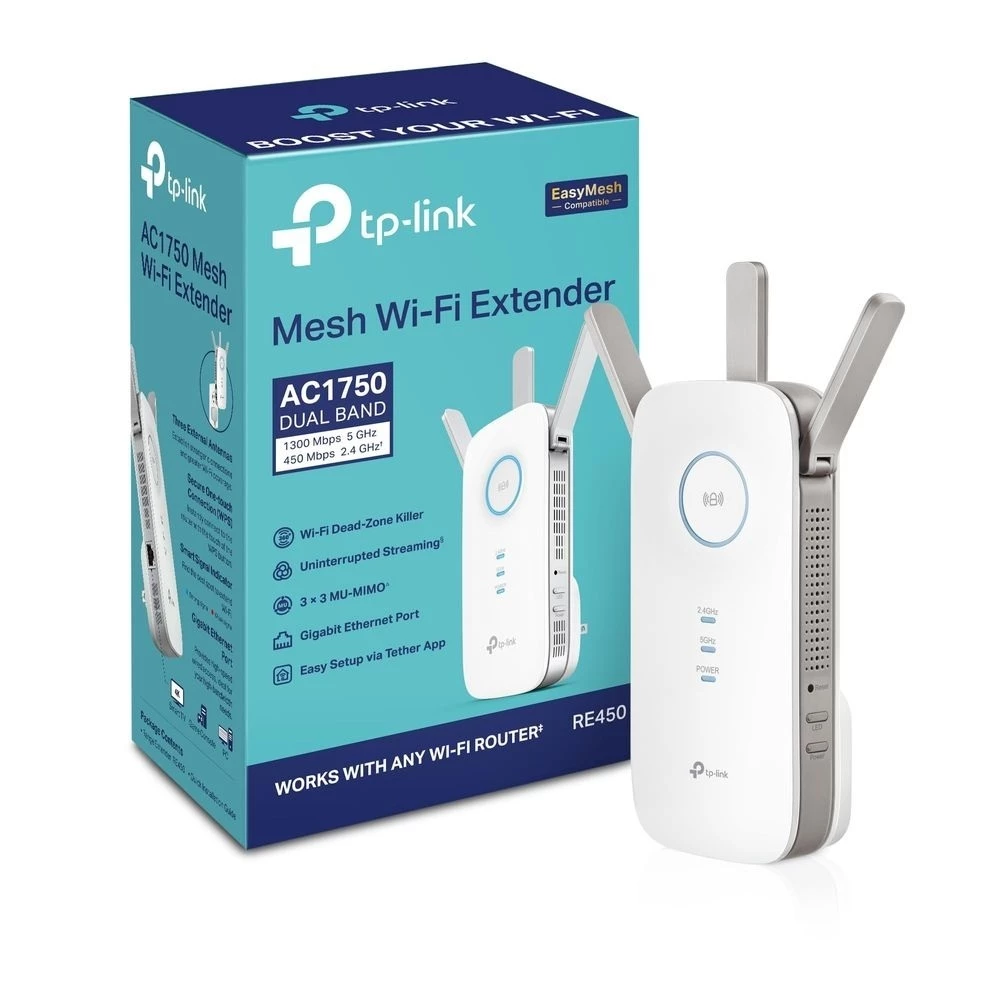 Repetidor TP-Link RE450 Gigabit Wi-Fi Dual Band - AC1750