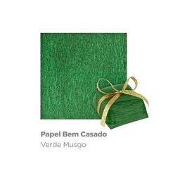 KIT 40~200 PAPEL PARA BEM CASADO VERDE MUSGO + CELOFANE PARA CASAMENTO (CHOCO)