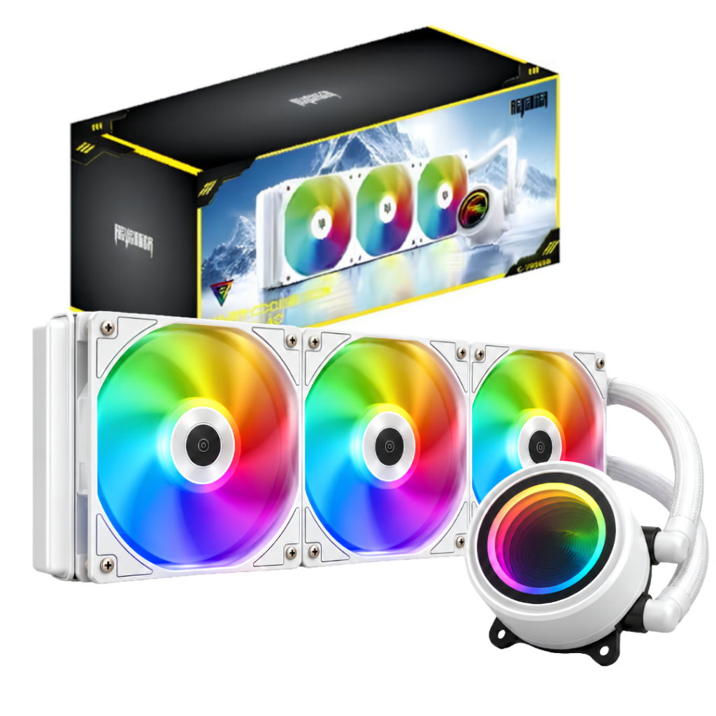 Water Cooler RGB Revenger Branco 120/240/360mm, Anti-vazamento, Compatível Intel e AMD Gamer
