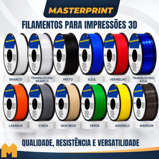 Filamento Impressora 3D PETG 1,75mm 1kg MasterPrint Todas As Cores Alta Resistência E Flexibilidade