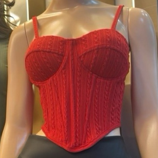 Cropped Corset Feminino Lindo Canelado Poliamida Tamanho Único 92% Viscose 8% Elastano Estilo Elegante e Confortável na