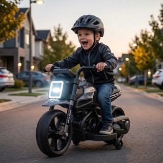 Moto Eletrica Infantil Dark Rider Preto Veiculo Eletronico Infantil Recarregavel Alta Velocidade