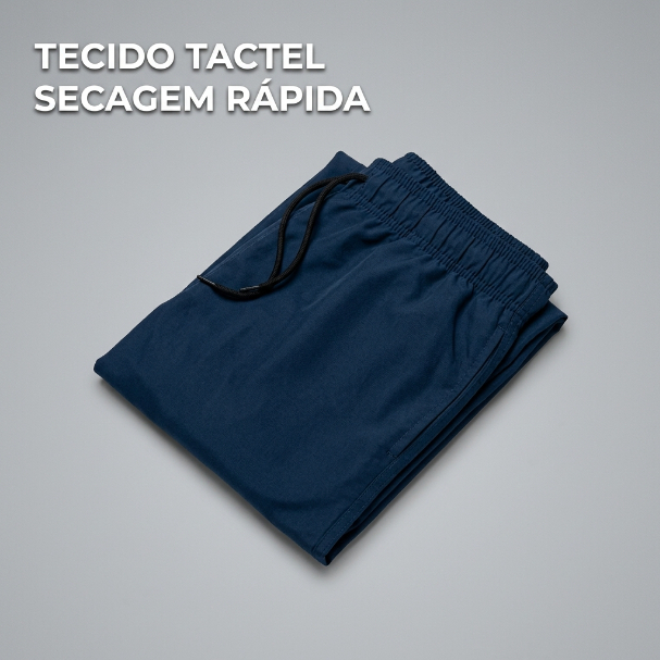 Bermuda Masculina Tactel com Elastano Cintura Ajustável com Bolsos
