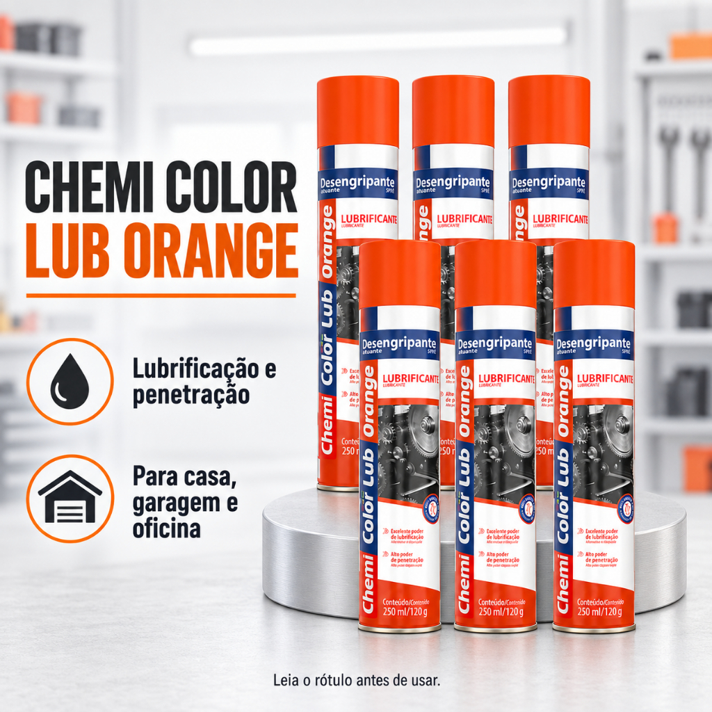 Kit Desengripante Lubrificante Spray Chemicolor Orange 250ml Carro Moto Bicicleta Oficina Ferramentas