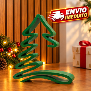 Árvore de Natal Orgânica Decorativa 3D Enfeite Natalino Moderno Mesa