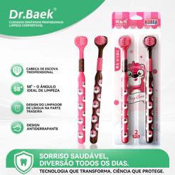 Dr.Baek Escova Dental 3 Lados, Cerdas Ultramacias, Raspador de Língua,Limpeza Envolvente