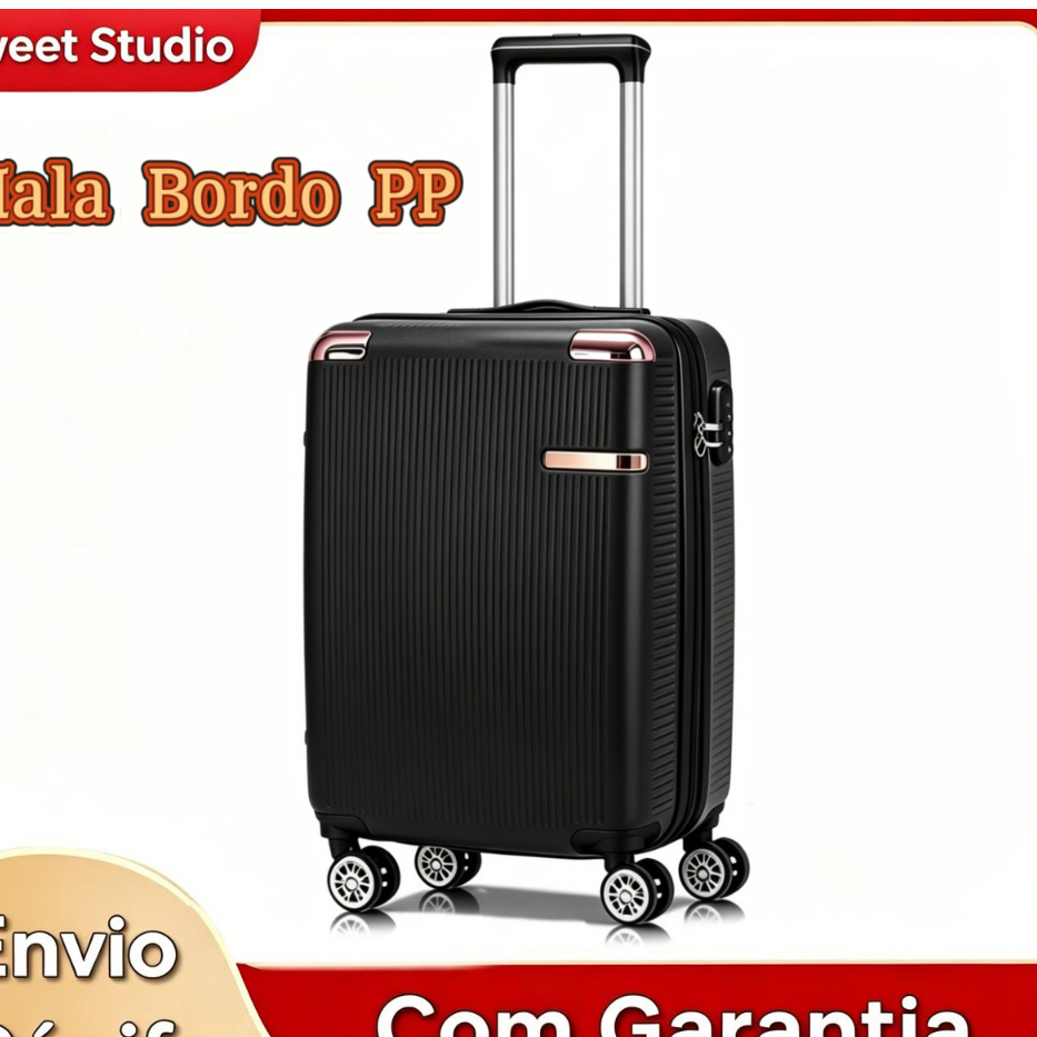 Mala De Viagem Com Segredo Rodinhas 360° PP duplo zíper modelo novo