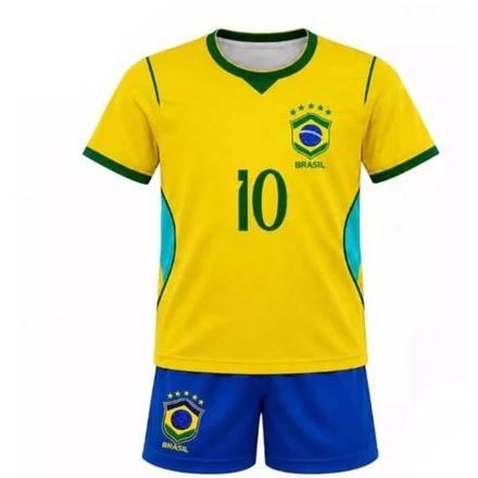 Conjunto Infantil do Brasil - Camiseta Infantil do Brasil + Bermuda Infantil do Brasil