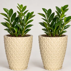 Kit 2 Vasos Coluna Diamante M de Polietileno para Plantas Decorativo