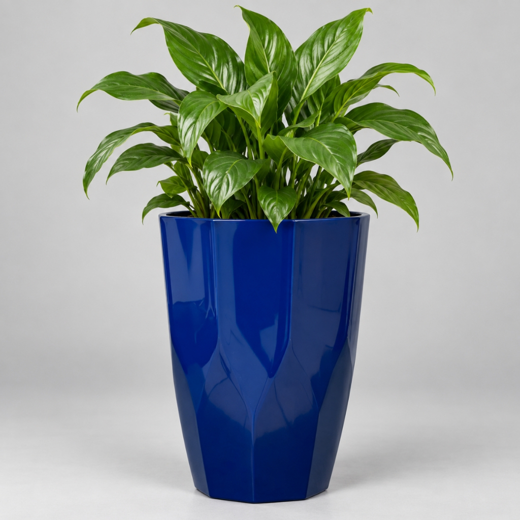 Vaso Decorativo Coluna Facetada Alta – Vaso Moderno para Sala, Jardim e Varanda + Brinde