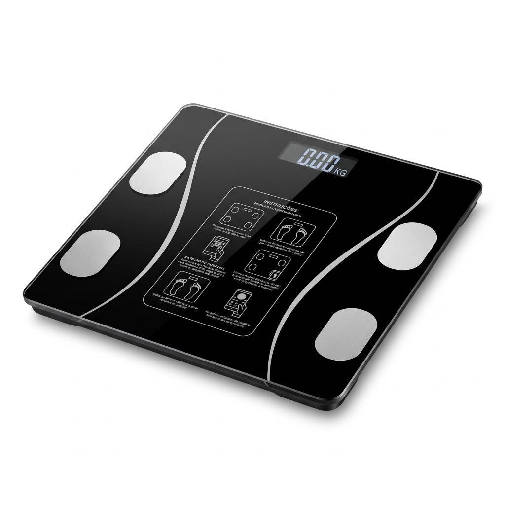 Balança Digital Medidora Corporal Bioimpedância até 180kg App Android ou IOS