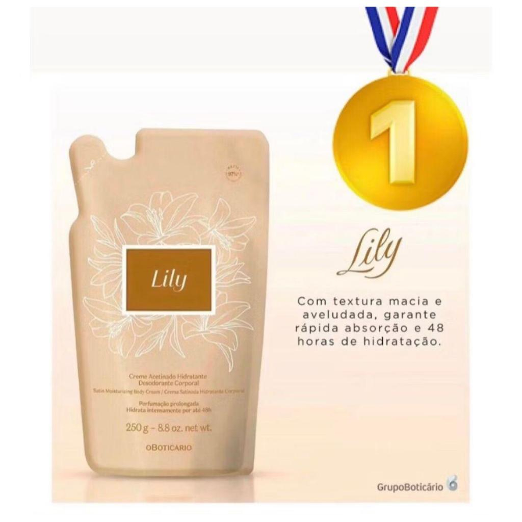 KIT lili 350ml creme perfume acetinado corpo e mãos hidratante — imagem 2 de 2