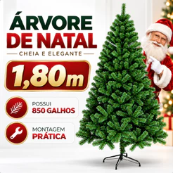 Árvore De Natal Pinheiro Canadense Luxo Base de Ferro 1,50m 1,80m 2,10m 2,40m Galhos Super Cheios Com Hastes Flexíveis