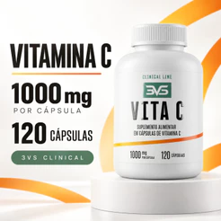 Vitamina C 100% Pura E Concentrada - Fórmula Exclusiva Com 1000mg Por Cápsula - 120 Cápsulas