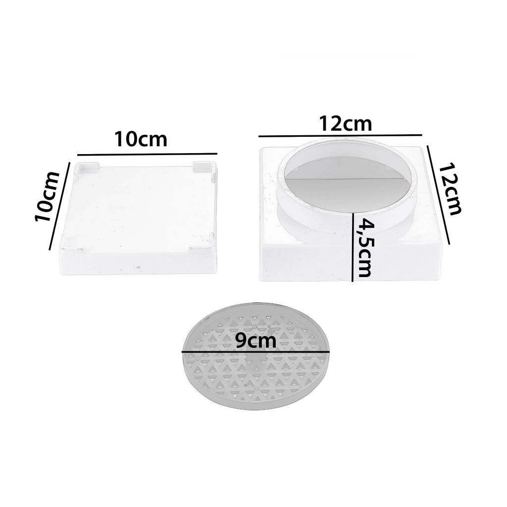 Ralo Oculto Invisível 10x10 Inteligente Cinza para Piso e Porcelanato · foto 2