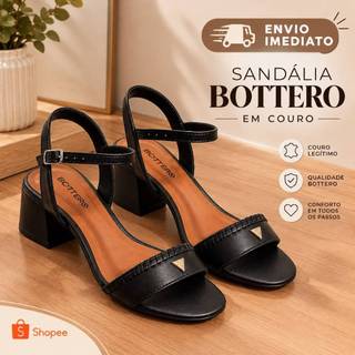 SANDALIA BOTTERO COURO CONFORTAVEL SALTO 3CM REF:381903