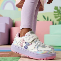 Tênis Infantil Stitch Angel Menina Metalizado Disney Antiderrapante