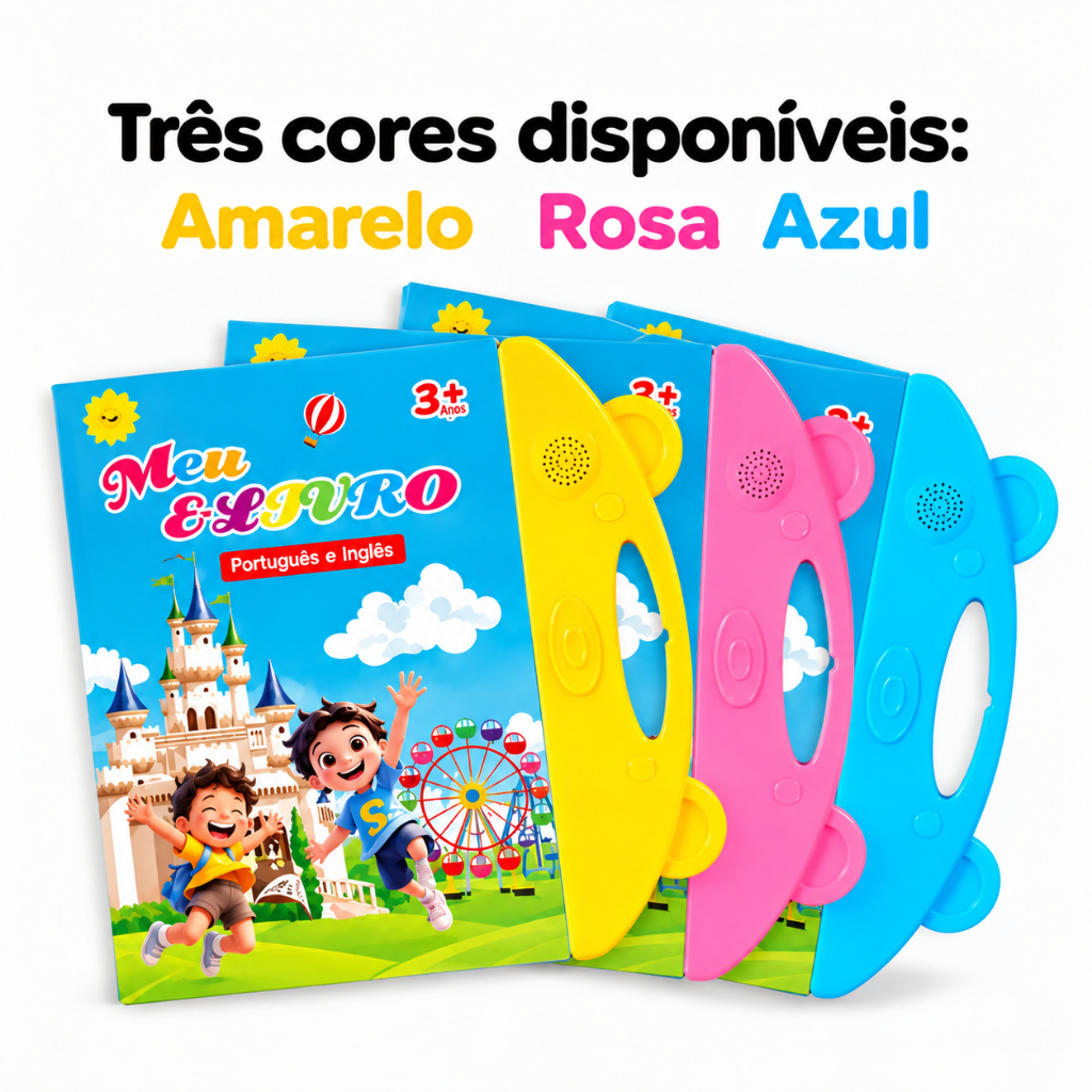 Livro Sonoro Interativo Infantil Bilíngue (Inglês/Português) Brinquedo Educativo Com Toque Inteligente