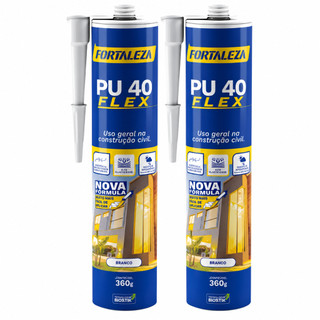 Kit 2 Uni Cola Adesiva PU 40 Flex Branco Fortaleza 360g Selante Vedação Construção Uso Profissional Envio Imediato