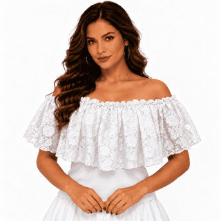 Blusa Ciganinha Elastano Sem Manga Umbanda Candomblé
