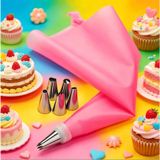 24 Pçs Conjunto De Saco De Confeiteir+3 Pçs Espatula Decorativa
