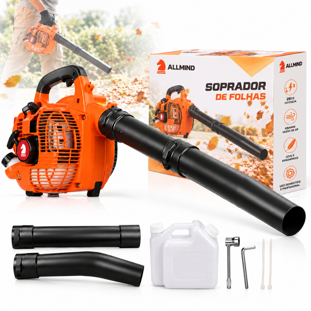 Soprador De Folha Gasolina Profissional 26CC 0,9L Soprador Potente