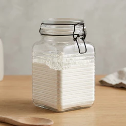 Pote Hermético de Vidro 1,3L com Metal Preto Lyor para Mantimentos Grãos Biscoitos Organização Cozinha Prático Elegante