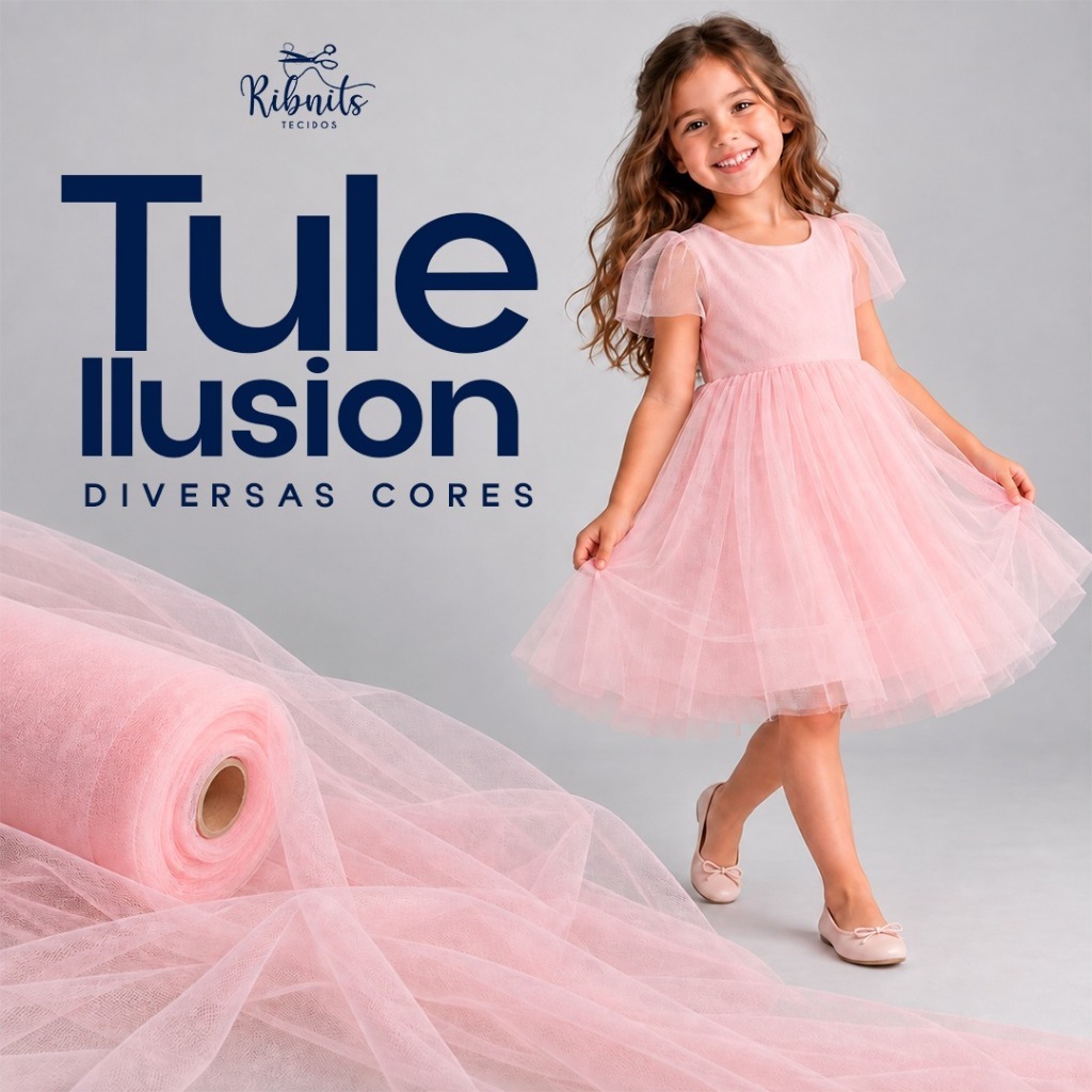 Tecido Tule Ilusion 1,60mt de Largura 100% Poliamida - Cores