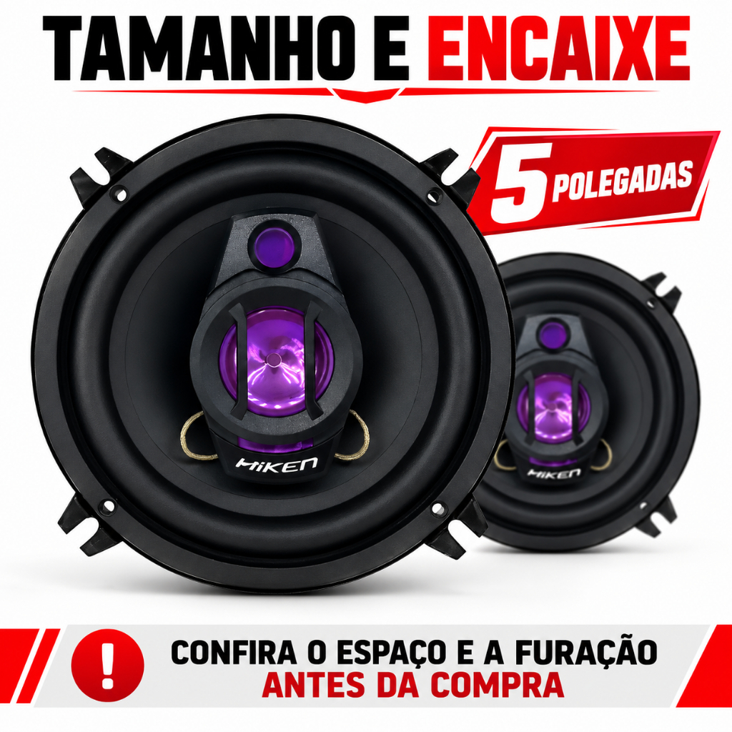 Par de Alto-Falantes Hiken 5 Polegadas Triaxial 75w Cada 4 Ohms · foto 2