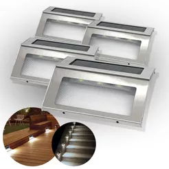 Kit Arandela Solar Slim Inox Luminária Muro Parede Jardim Corredor Área Externa Decoração