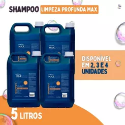 Shampoo Max Limpeza Profunda 5 Litros Cachorro Pet Clean Cães Gato Profissional Pet Clean 1,2,3 ou 4 Unidades