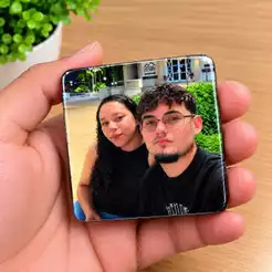 Foto Ímã de Geladeira Personalizados Presente Casal Família Lembrancinhas Pet Bebê 5x5cm com 4 6 8 10 12 Unidades