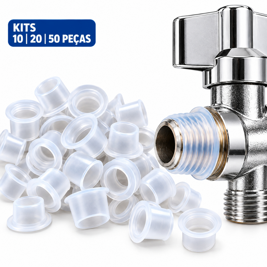 Veda Rosca de Silicone 10/20/50 Peças Vedante para Torneira ½ 3/4 Kit Anel Vedação Anti Vazamento