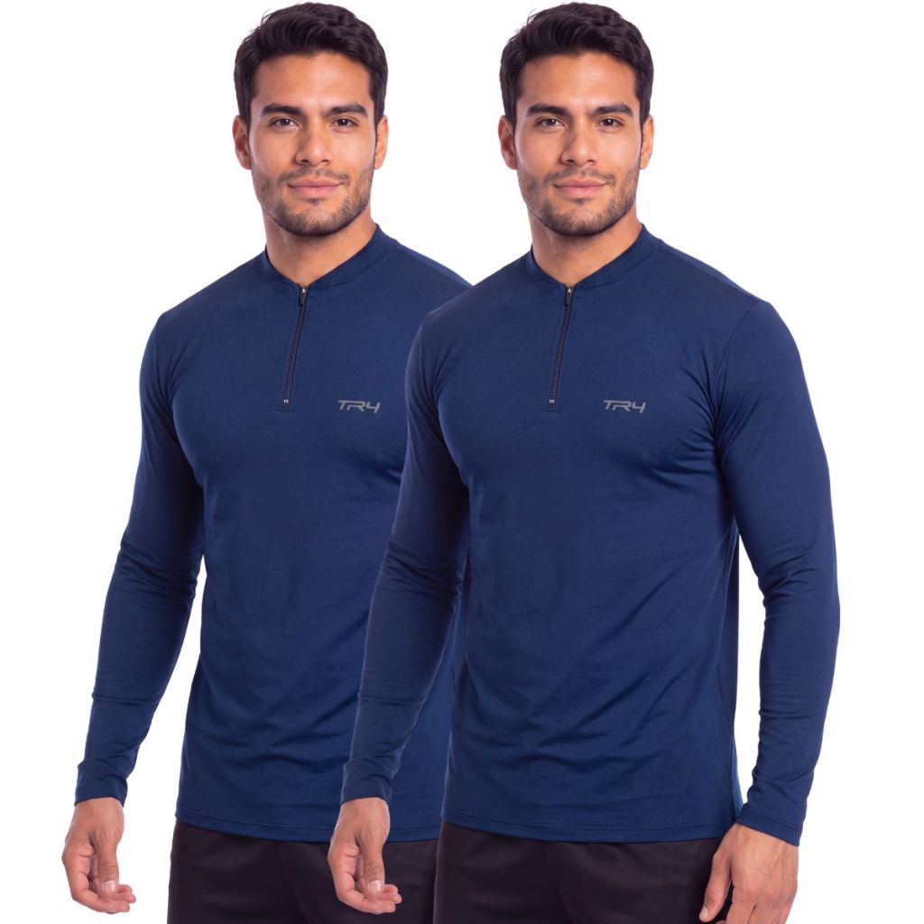 Kit 2 Camisas Blusas Masculina Proteção Solar UV Segunda Pele Térmica Conforto Leve Academia Casual