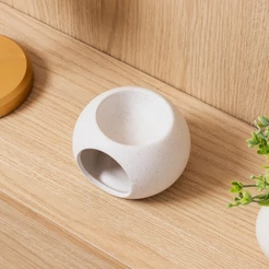 Difusor para Óleos Essenciais Granilite Branco Cerâmica Lyor para Aromatizar Ambientes Decoração Sala Quarto Banheiro