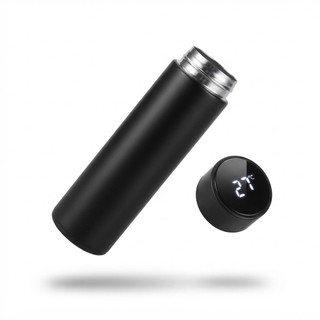 Garrafa Térmica Inteligente Inox 480ml com Display LED Preto Fosco