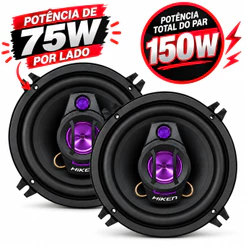 Par de Alto-Falantes Hiken 5 Polegadas Triaxial 75w Cada 4 Ohms