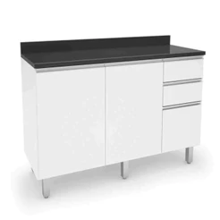 Balcão de Cozinha e Lavanderia 1,20m Top Class Branco