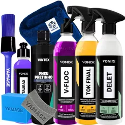 Kit Vonixx Cuidado Automotivo V-Floc Tok Final Delet Restaurax