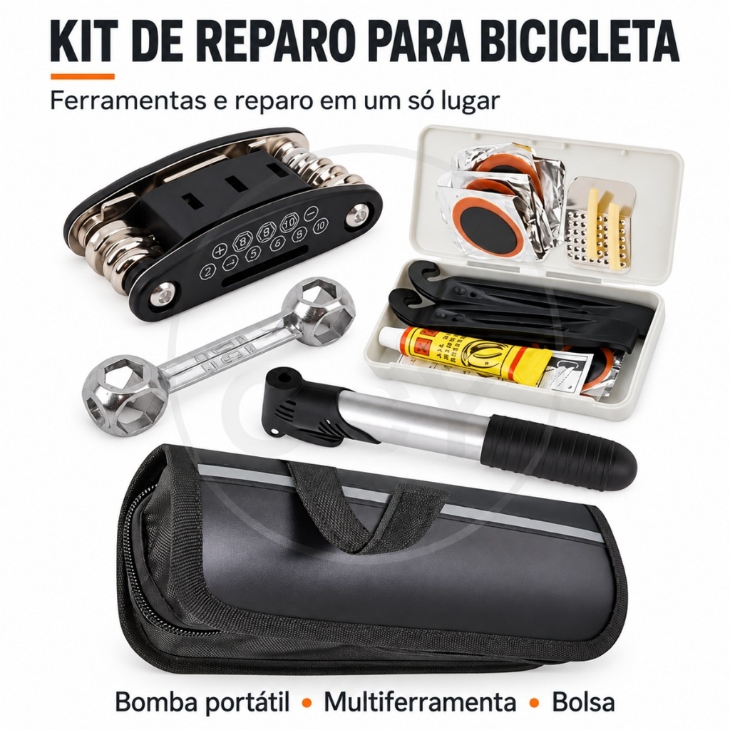 Kit Ferramentas Bike Chaves Bomba de Ar Remendo Reparo Bicicleta Bolsa Para o Quadro