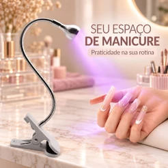 Luminária UV Ultravioleta De Mesa Com Garra Presilha Para Manicure