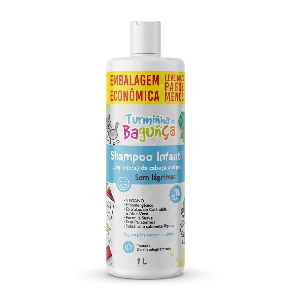 Shampoo Infantil Turminha da Bagunça 1 Litro | Shampoo para bebê | Shampoo para criança
