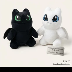 Pelúcia Banguela Fúria da Noite Como Treinar o Seu Dragão 23cm Boneco de Brinquedo Macio Antialérgico Crianças e Colecti