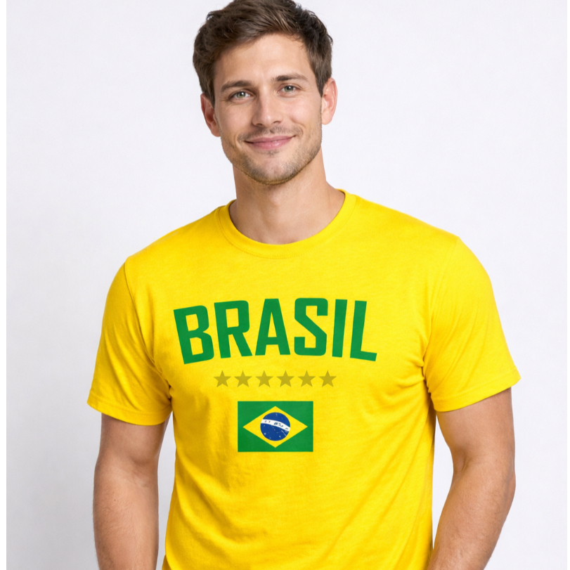 Camiseta Brasil Seleção Brasileira 100% Algodão Masculina Feminina Torcedor Copa Futebol